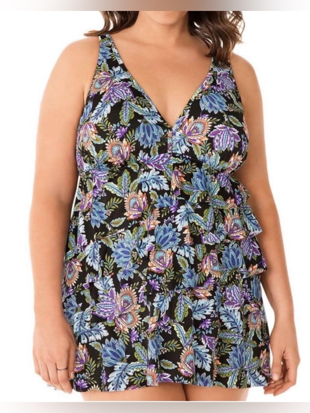 Swim Solutions Plus Size (16) Swimdress
Multicolor - Picture 1 of 9